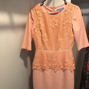 ANTONIO MELANI PEACH LACE DRESS